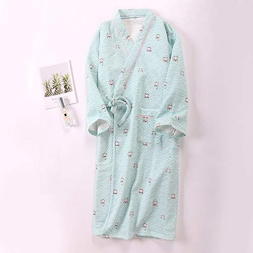 バスローブ レディース 甚平 浴衣 寝巻き お風呂上り ワンピース 入院着 ルームウェア 綿 前開き 波柄 厚手 部屋着 寝間着 和風 パジャマ 春 秋冬 婦人服 ねまき 旅館 スパ 病院 入院 介護用 女性 可愛い B07xctwnfj 1 350円