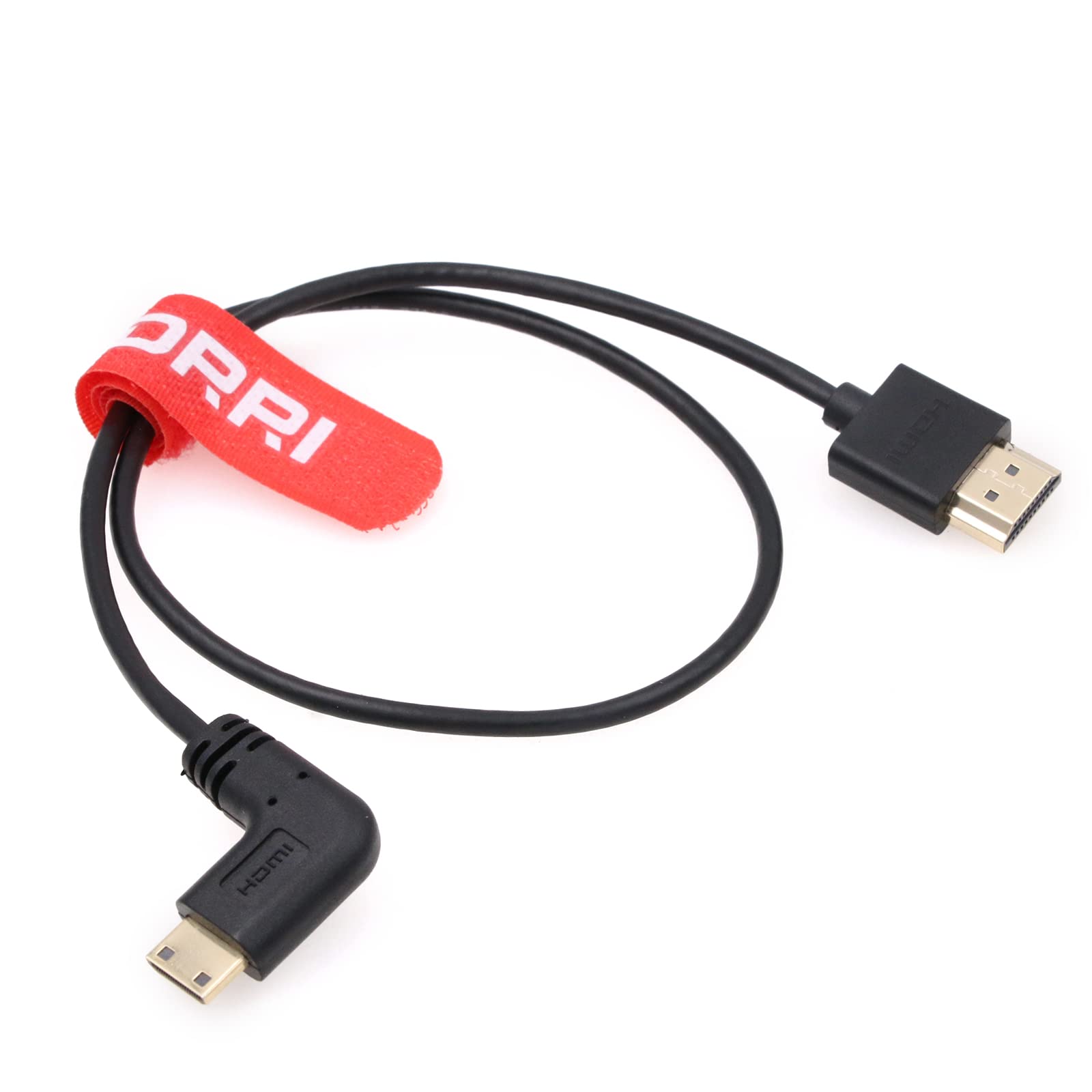 DRRI High-Speed 8K@60Hz 4K@120Hz Left Mini HDMI to Full HDMI 2.1 Cable for Sony F55 A7S3 A74 Nikon Z6 BMPCC4k to Atomos Ninja