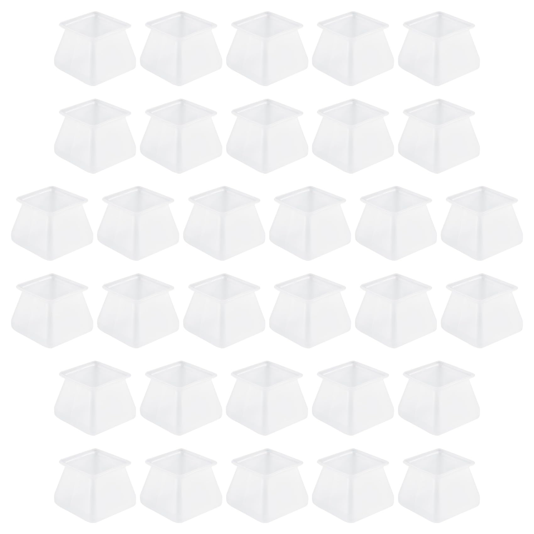 Oiiwowi 32Pcs Furniture Silicon Protection Cover - Square Silicone Chair Leg Floor Protectors - Chair Leg Caps Furniture Table Feet Cover - Prevents Scratches and Noise