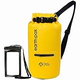 Earth Pak- Waterproof Dry Bag with Front Zippered Pocket Keeps Gear Dry for Kayaking, Beach, Rafting, Boating, Hiking, Camping and Fishing with Waterproof Phone Case