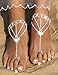 Bellady 2pcs Sparkling Rhinestone Foot Jewelry Silver Heart Symbol Ankle Bracelet Bridal Anklet, Heart Design