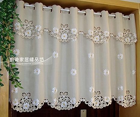Buy British Half Curtain Embroidered Window Valance Customize