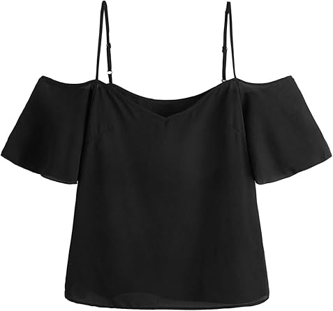 cold shoulder black blouse