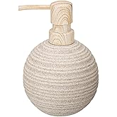 1pcs Hand Soap Dispenser Set, Sandstone Textured Resin Liquid Soap Dispenser for Bathroom Countertop, Heavy & Sturdy Dish Wash Soap Dispenser for Kitchen, Matte Beige