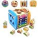 Lewo Wooden Shapes Sorter Activity Centers Lacing Beads Early Development Toys Toddlers