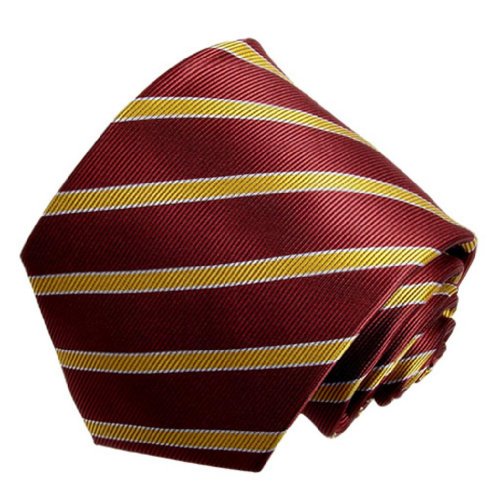 Covona Men's Yellow Dark Red Stripe Tie
