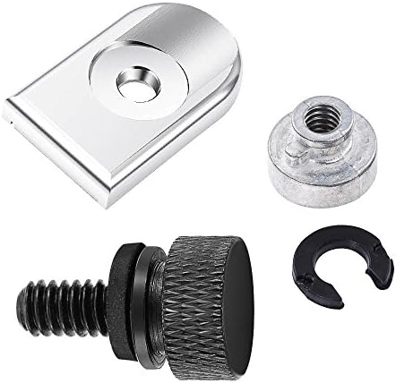 ClipsOne 1/4"-20 Knurled Sides Seat Bolt Quick Mount Bolt Screw Cap Nut Tab for Harley Davidson
