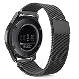 MoKo Gear S3 Watch Band, Milanese Loop Stainless Steel Mesh Smart Watch Strap for Samsung Gear S3 Frontier / S3 Classic/Galaxy Watch 46mm / Moto 360 2nd Gen 46mm Smartwatch, Black