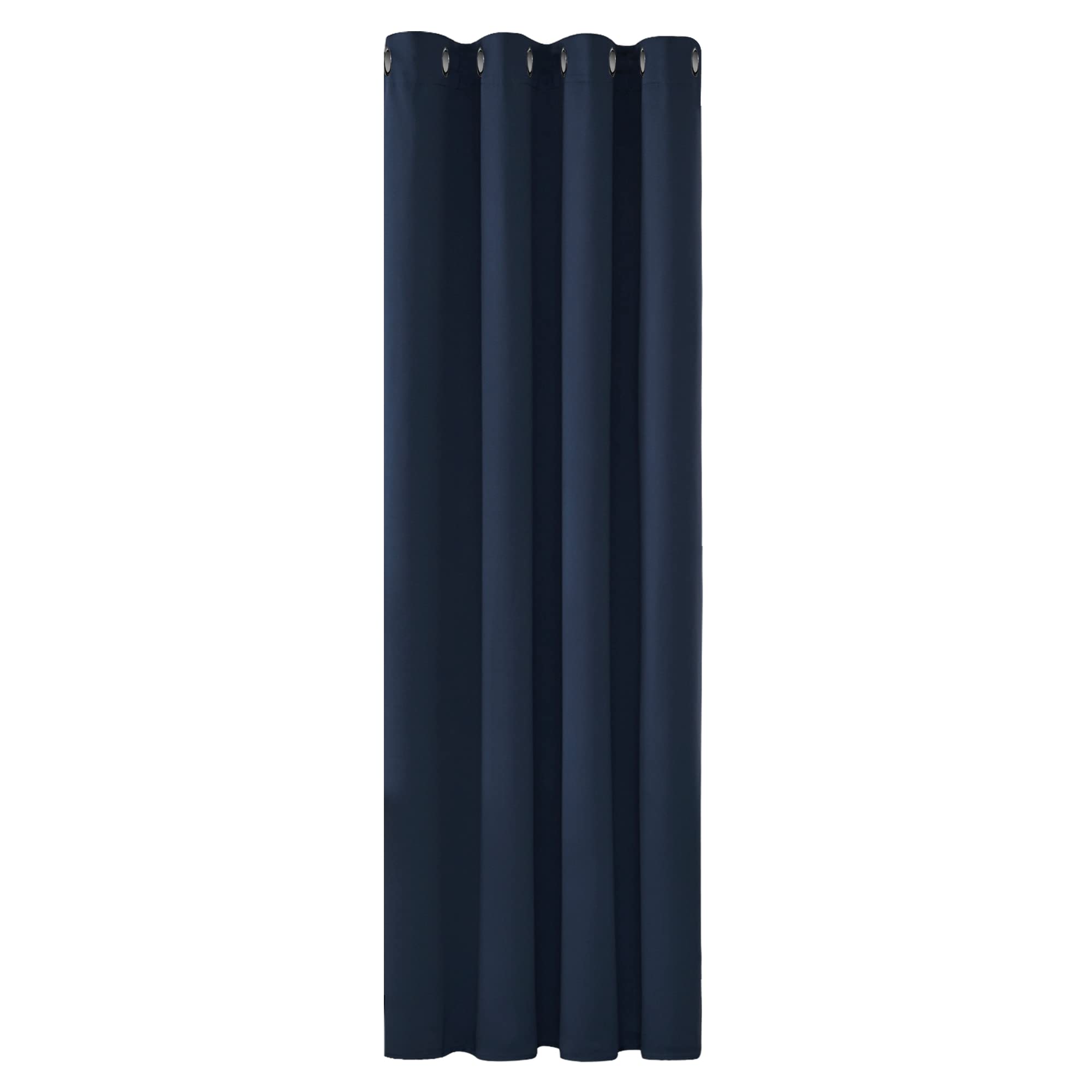 Deconovo Super Soft Solid Curtain Window Treatments Blackout Eyelet for Nursery 52"x 63" Navy Blue 1 Panel — image 1