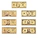 Lots 7pcs/Set Golden foil Dollar Banknote $100/50/20/10/5/2/1 Commemorative Collections (US Dollars 7-Piece Set)