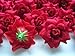 (100) Silk Red Roses Flower Head - 1.75