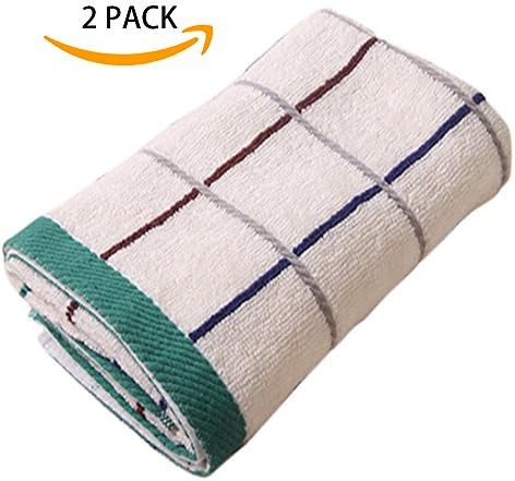 Tamengi 100% Cotton Washcloths 2-Pack Soft Elegant Luxury Bathroom Face Towels,Green