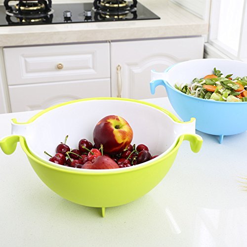 CHICHIC 2in1 kitchen Strainer/Colander & Bowl Sets, Large Plastic