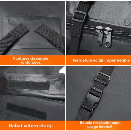 Zacro Car Roof Bag 425 Litres 15 Cubic Feet Cargo Bag, Foldable Waterproof Roof Rack Straps for Any Car with Roof Boxes