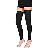 Wegitcs Thigh High Compression Stockings for Women Men, 20-30mmHg Footless Graduated Compression Socks with Silicone Band, Medical Support Sock for Varicose Veins, Edema, Post-Surgery, Sports