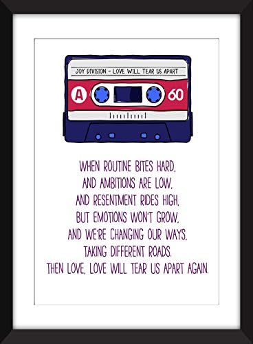 Joy Division Love Will Tear Us Apart Lyrics Unframed Print