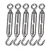 BQLZR Wire Rope Cable M5 Hook & Eye Turnbuckle Stainless Steel 304 Pack of 5