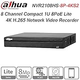 Dahua 8CH NVR NVR2108HS-8P-4KS2 8MP Compact 1U 8PoE Lite 4K H.265 Network Video Recorder ONVIF English Version