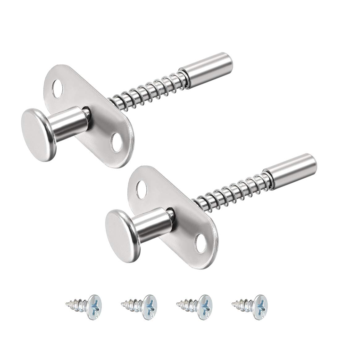 uxcell Plunger Latches Spring-loaded Stainless Steel 7mm Dia Head 6mm Dia Spring 70mm Total Length, 2pcs