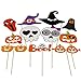 Halloween Photo Booth Prop 66Pcs on A Stick for Party Favor Supply Fancy Trick or Treat Decor DIY Kit