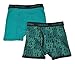 Calvin Klein Boys 2 Pack Teal & Black Solid & Logo Print Boxer Briefs
