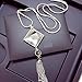 ULAKY Square Glass Pendant Long Tassel Necklace Women Fashion Jewelry