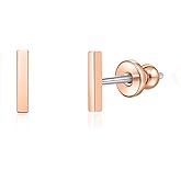 Limerencia Titanium Womens Stud Earrings,Long Strip,Dot,Triangle,F136 Implant Grade Pure Hypoallergenic Stud Earrings for Sensitive Women Man Ear