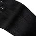 Real Clip in Hair Extensions Black 8 Pieces - Premium Womens Straight Double Weft Thick Remy Hair Extensions Clip in on Human Hair for Long Hair (16