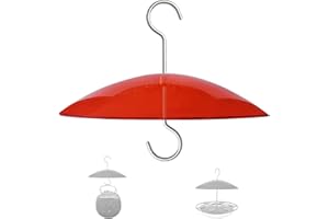HOLAHOMA 8" Mini Weather Guard for Bird Feeder - Small Protective Dome Cover Against Rain/Snow/Sun - Red Dia. 20CM