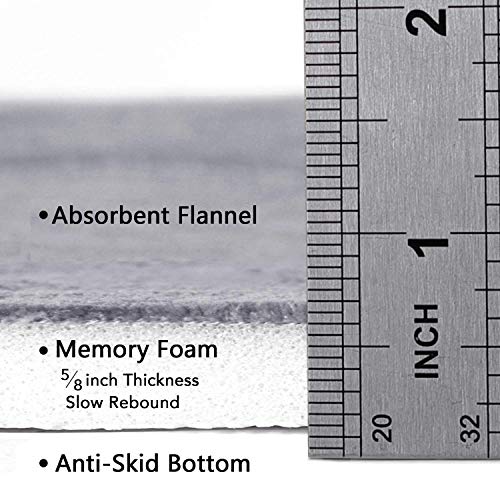 Buganda Memory Foam Soft Bath Mats - Non Slip Absorbent Bathroom Rugs Extra Large Size Runner Long Mat for Kitchen Bathroom Floors 24"x70", Grey
