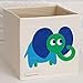 kaikai & ash Foldable Canvas Storage Box, 13 inch Toy Cube Bin, Large, Witty Elephant