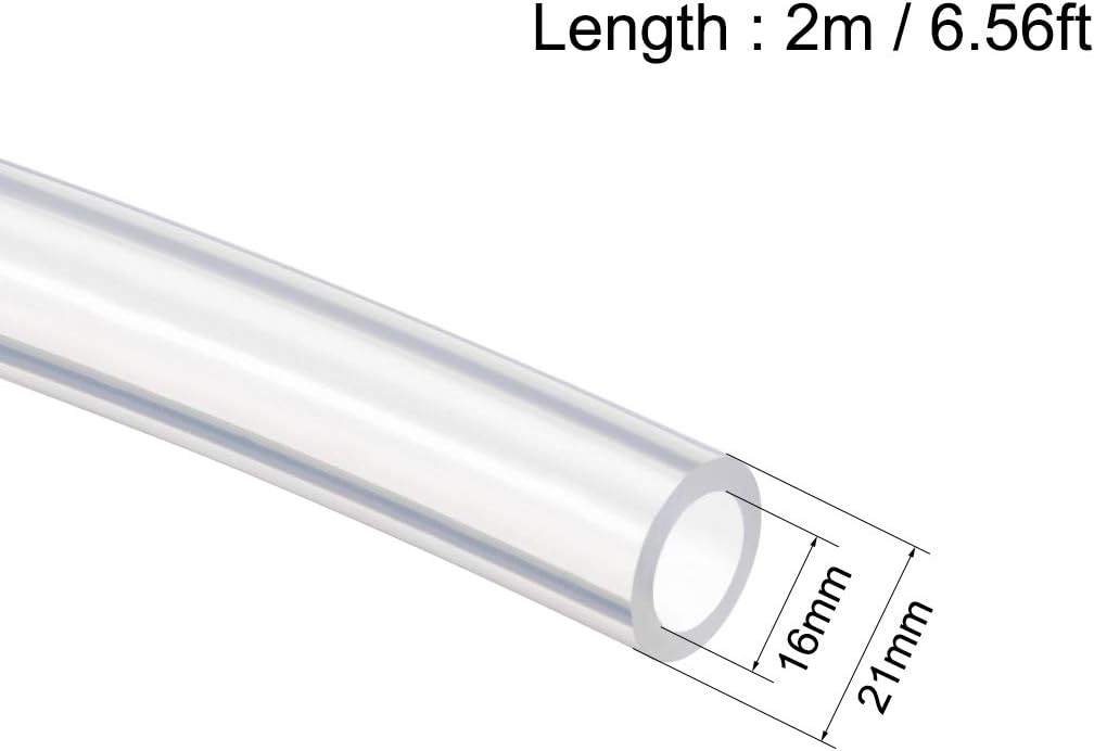 sourcing map Silicone Tubing 16mm ID x 21mm OD 2m Flexible Silicone Rubber Tube Air Hose Water Pipe for Pump Transfer Clear - Image 3
