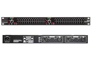 15-Band Stereo Graphic Equalizer, with FBQ Feedback Detection, Low/mid/Treble Independent Adjustment, for Home Audio(Black)