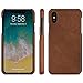 Shamo's Case for iPhone XS and X, Premium PU Leather Case Protective Card Holder ID Slot Shockproof Cover (Brown)