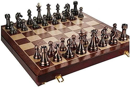 チェス ハリーポッターチェス ボード クラシック ソリッドウッドチェスセット レトロスタイルのメタルブロンズピース 国内正規総代理店アイテム 大人用特別な折りたたみチェスボード 50 子供の贈り物とボードゲームのゲームの開発 Color 50cm Fghgy