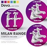 Deva Milan 101 Chrome Basin Taps Cross Handle Pair Hot Cold 12 Year Warranty view 4