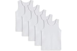 Weymuic 5 Pack Boys Kids Tank Tops Cotton Undershirts Sleeveless Crew Neck Tank Tops for Toddlers