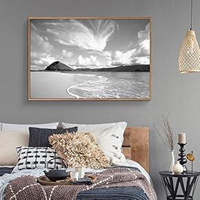 Framed Canvas Wall Art for Living Room, Bedroom Coast Line Canvas Prints for Home Decoration Ready to Hang - 16x24 inches