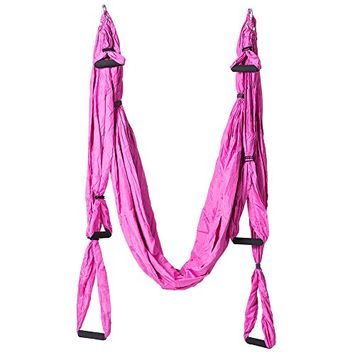 Home Gym Large Bearing Yoga Swing Sling Hammock Trapeze For Joyful Yoga Inversion Tool (Pink)