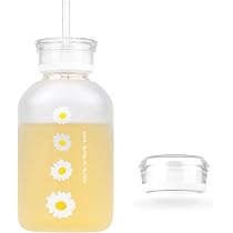 Amazon.com: WHJY 16oz Cute Water Bottle, Matte Glass Water bottle ...
