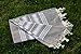 Dandelion - Basic Pattern - 100% Naturally-Dyed Cotton Turkish Towel Peshtemal - 71x39 Inches - Gray