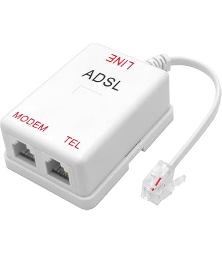 BT Telephone Line Splitter - 2 Way UK Landline Adapter For Fax, Modem & Phones
