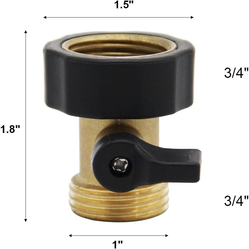 Twinkle Star Heavy Duty Brass Shut Off Valve Garden Hose Connector, Set of 2, TWIS3001 : Garden & Outdoor