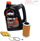 SeaDoo 4-TEC Oil Change Kit ALL 2002+ 4-TEC 130/155/185/215/255/260hp GTX RXT RXP RXP-X RXT-X GTI w/ 1 Gallon XPS 05W30 Oil, 4-TEC Oil Filter, O-Ring Kit, and NGK Spark Plug Set