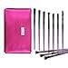 10 pcs Professional Eye Makeup Brushes Kit - HEDILINA Makeup Brushes Set, Blending Eyeshadow Eyebrow Concealer Smudge Lip Brushes (Rose Red)
