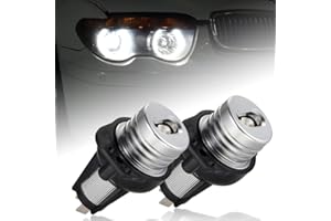 MAXHAWK LED Angel Eye Halo Ring Marker Light Bulb Compatible with 2006-2008 BMW E90 E91 Pre-Facelift 3-Series 6W 7000K Xenon 