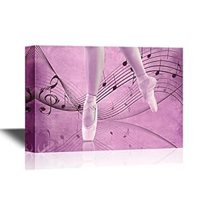 Canvas Wall Art - Ballerina Dancing on Single Foot with Ballet Toe Shoes - Gallery Wrap Modern Home Art | Ready to Hang - 12x18 inches