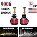 2Pcs 9006 LED Headlight Bulbs Conversion Kit HB4/9012 Car Headlamp 20000LM 6000K Cool White Hi/Lo Beam DRL Fog Light Replace for Halogen HID - Plug and Play