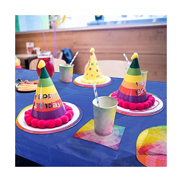 Matana-61-Piece-Rainbow-Party-Tableware-Set-Caters-for-15-Guests Matana - Rainbow Party Tableware Set - Paper Plates Cups Napkins Tablecloth for Kids Birthday Party - Caters for 15…