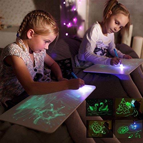JCBABA Doodstage Light Drawing - Fun and Developing Toy Draw with Light Developing Board for Kids (L: A3)